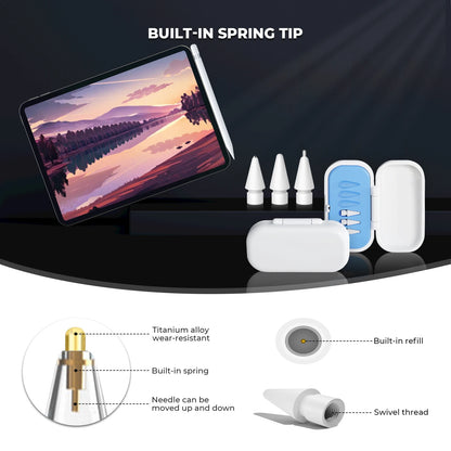 4 / 6 Pcs Replacement Pencil Tips For Apple Pencil Pro/2nd Gen/1st Gen/USB-C, Upgraded iPad Pen Tips With Storage Case