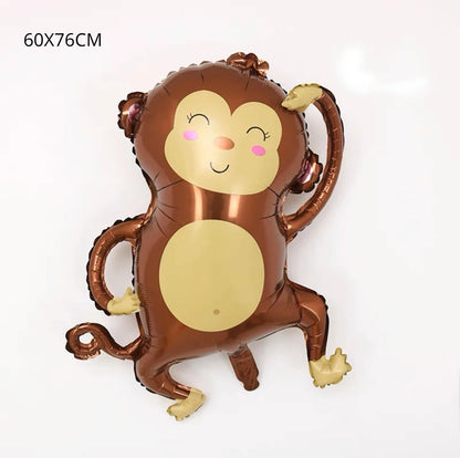 New Cartoon Animal Theme Foil Balloon Jungle Safari Forest Lion Rabbit Kids Birthday Decoration Supplies Elephant Giraffe Bal