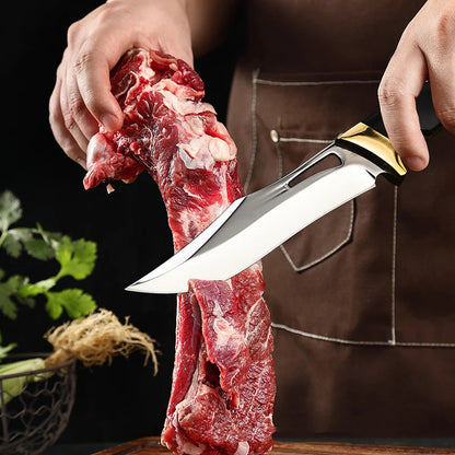 Hand Forged Boning Knife Sharp Utility Kitchen Knife for Meat Fish Fruit Vegetable Slicing Trimming Deboning Professional Che