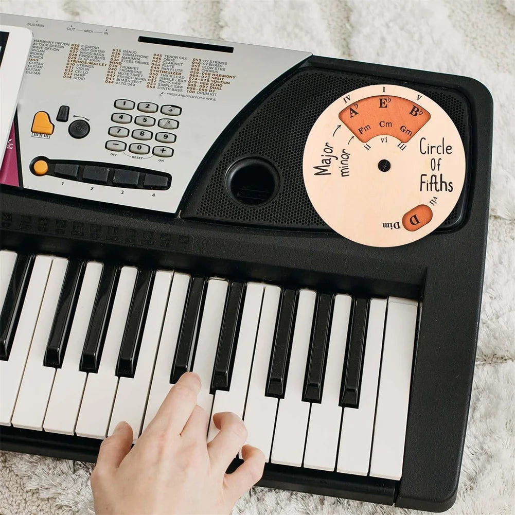 Wooden Melody Tool Round Circle of Fifths Wheel Melody Chord Tool Music Transpose Accessories For Musicians Beginners Songwri