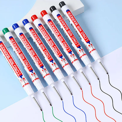 4Pcs/Set 20mm Deep Hole Long Nib Head Markers For Metal Perforating Pen Waterproof Bathroom Woodworking Decoration Multi-Purp