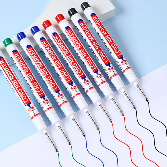 4Pcs/Set 20mm Deep Hole Long Nib Head Markers For Metal Perforating Pen Waterproof Bathroom Woodworking Decoration Multi-Purp