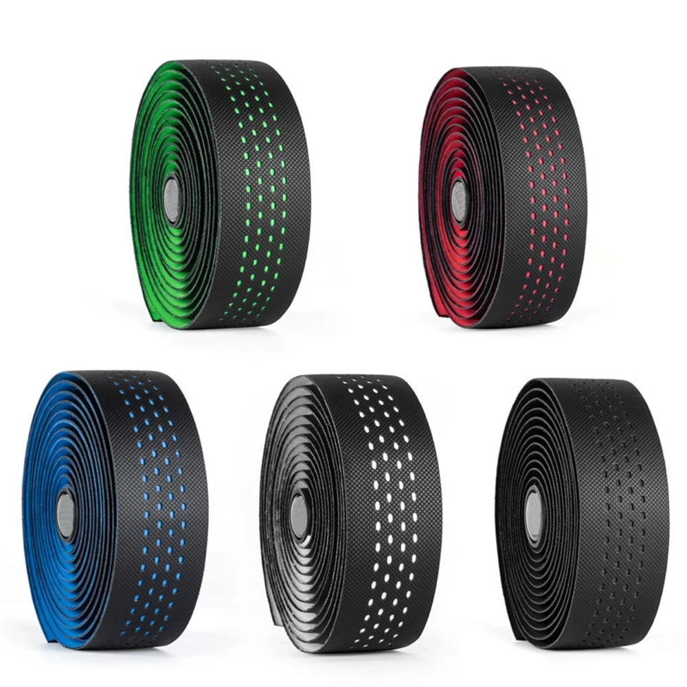 1pair Perforated Breathable Handlebar Tapes Non-slip Road Bike Bar Tape EVA/PU Soft Anti-Vibration Wrap Tape Durable Bar Bart