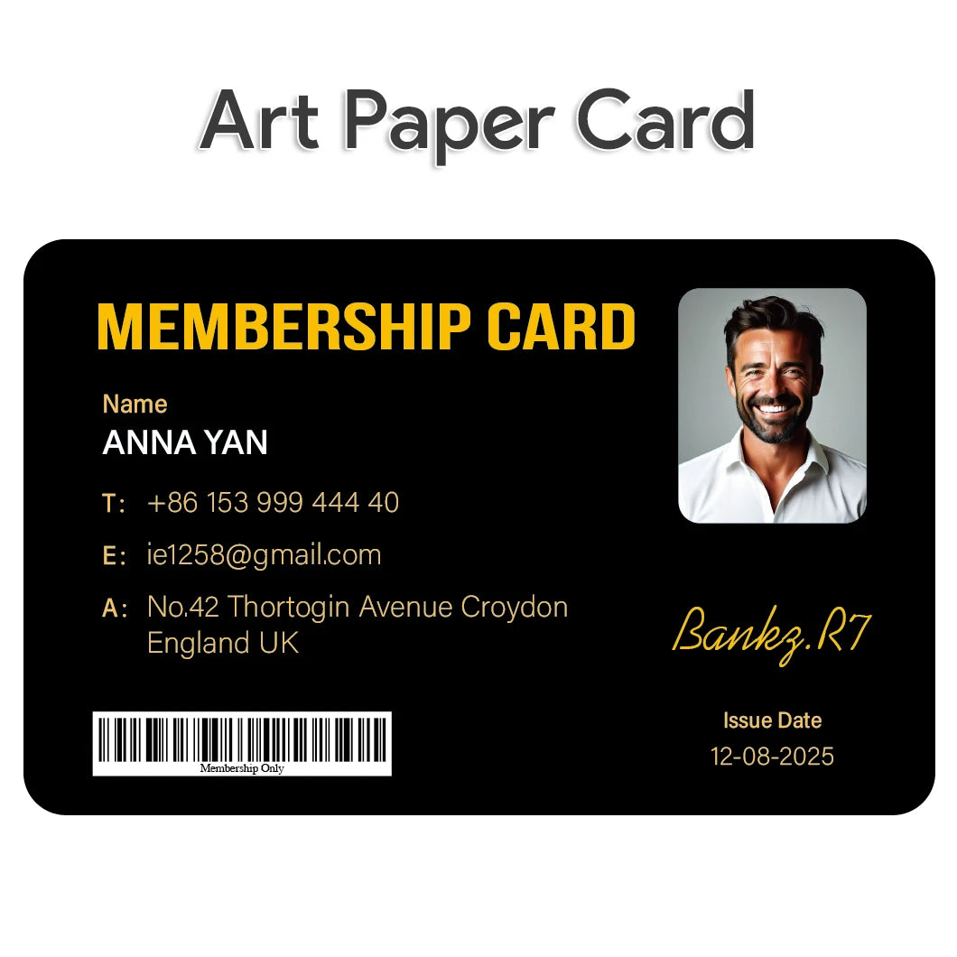 Custom 1 PCS Fan Club Membership Card PVC Plastic VIP Loyalty Card for Influencers Supporters Commemorative Worldwide Shippin