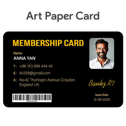 Custom 1 PCS Fan Club Membership Card PVC Plastic VIP Loyalty Card for Influencers Supporters Commemorative Worldwide Shippin