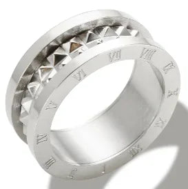 Stainless Steel Ring for Women Inlaid Zircon Rings Waterproof Romantic Fashion Jewelry - A52 Silver / 8