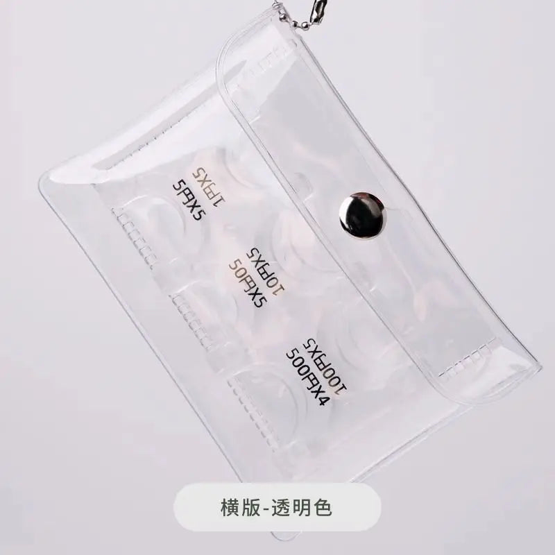 Japanese Coin Holder Wallet ,Coin Wallet,Mini Wallet,PVC Wallet,Portable Small Change Purse ,Transparent Card Case - Transpar