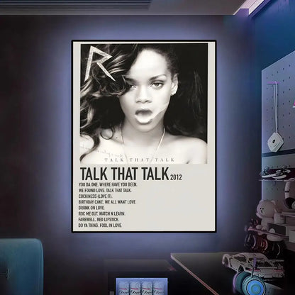 R-Rihannas Hot Singer Music Poster Versatile HD Waterproof Wall Art Self-Adhesive Decor for Any Space Ideal Gift