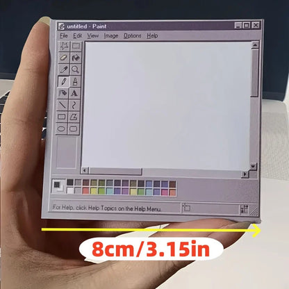 Vintage Computer Drawing Sticky Notes 50 Sheets - Ideal for Artists & Office Use,Durable Adhesive Notes, Sticky Notes for Off