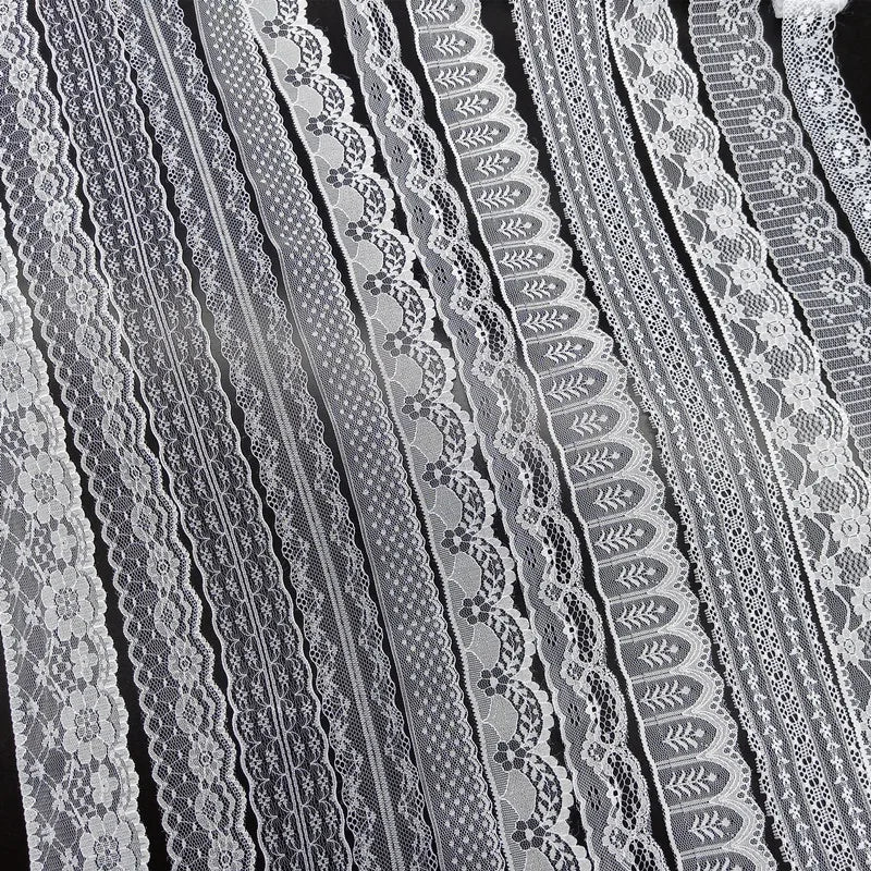 10 Yards 38 Kinds of White Lace Ribbon African Lace Fabric DIY Webbing Decoration Gifts Packing Sewing Clothes Material Craft