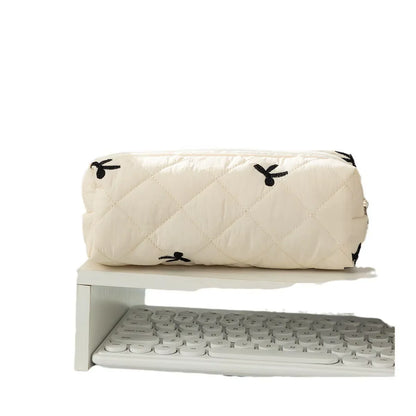 1pcs Simple Solid Color Bowknot Pencil Case Portable Desktop Stationery Storage Box Multi-functional Pencil Bags for Students