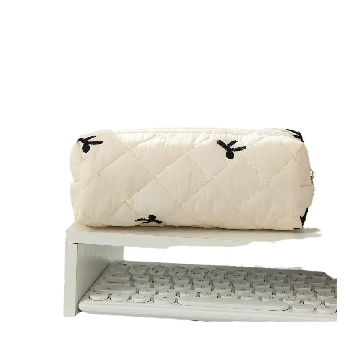 1pcs Simple Solid Color Bowknot Pencil Case Portable Desktop Stationery Storage Box Multi-functional Pencil Bags for Students
