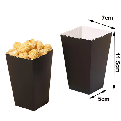 6/12/24 Solid Color Paper Food Trays Disposable Food Boat Black White Blue Yellow Popcorn Box Baby Showe Birthday Party Suppl
