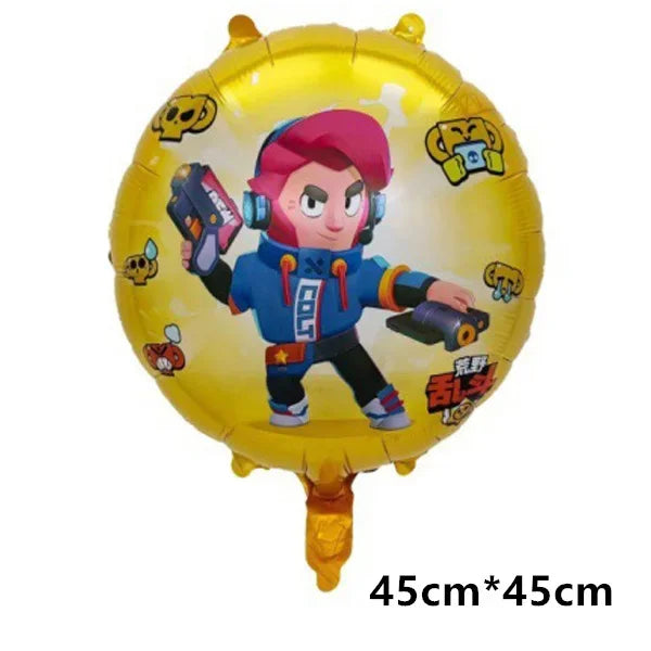 Battle Balloons Happy Birthday Banner Fight Game Party Decoration Brawled Background Cake Topper Disposable Tableware Keychai