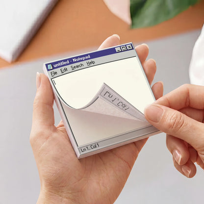 2 PCS 100 Sheets Total, Retro Computer Sticky Notes, Vintage Notepad Memo Pad, Old Windows Style Self-Adhesive Reminder Notes