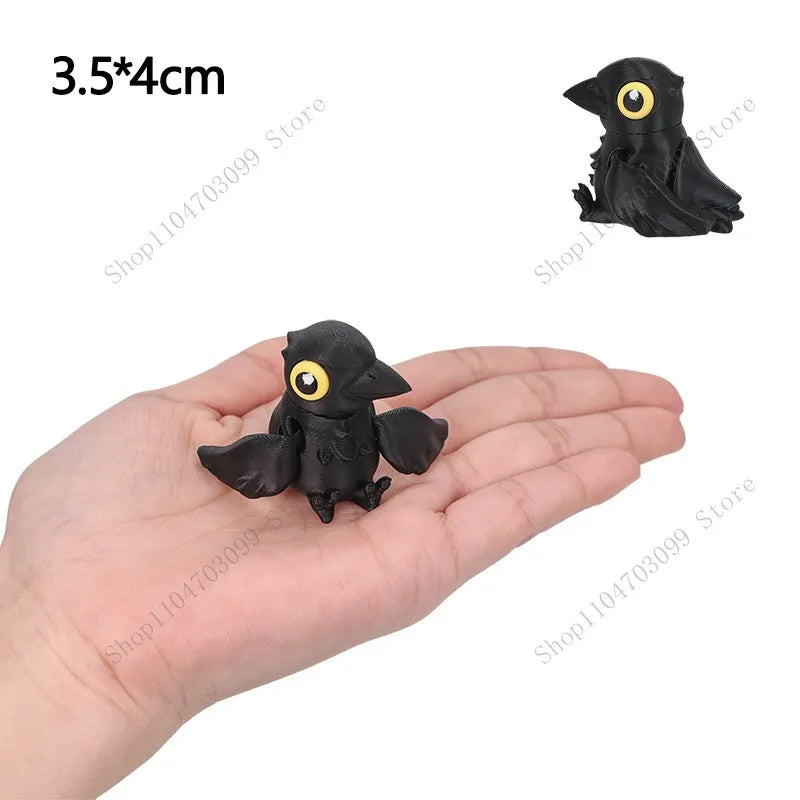3D Printed Animal Figure Movable Joint Model Shark Bearded Dragon Dolphin Hermit Crab Ferret Raccoon Angler Fish Home Decor G