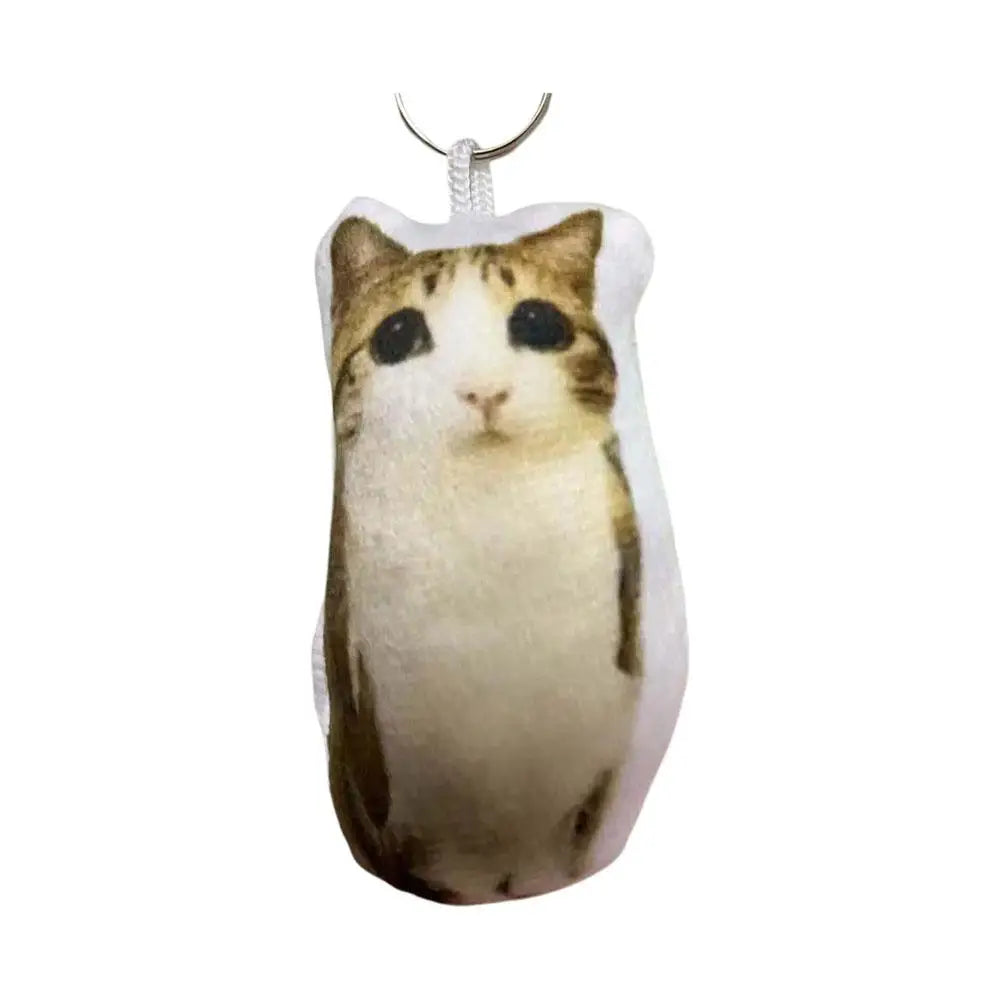 Cat Voice Keychain With Sound Funny Cute Rotating Keyring Pendant Portable Plush Cartoon Bag Pendant Gift For Backpacks 열쇠고리 