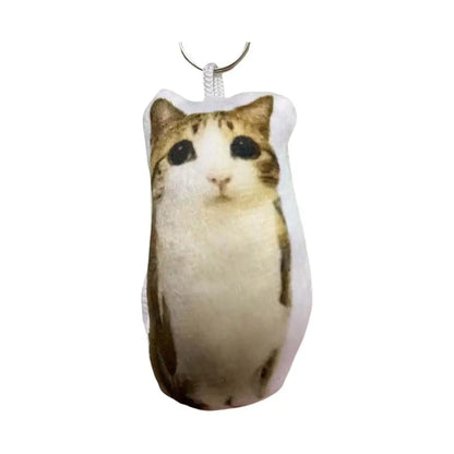 Cat Voice Keychain With Sound Funny Cute Rotating Keyring Pendant Portable Plush Cartoon Bag Pendant Gift For Backpacks 열쇠고리 