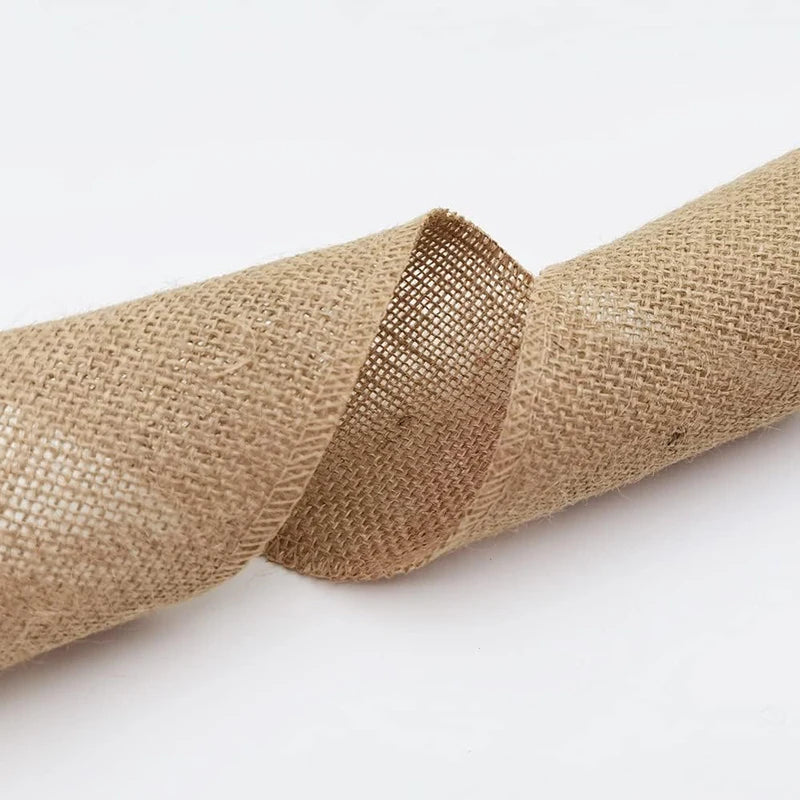 Natural Burlap Fabric Roll 25/30/40/50/60/80/100/120/150mm Jute Ribbon for Gift Wrapping Craft Projects Wedding Home Decor