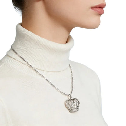 Elegant Crown Pendant Necklace Large Clavicle Chain Sweater Chain Fashion Jewelry Accessory Multiple Colors for Women Girls G