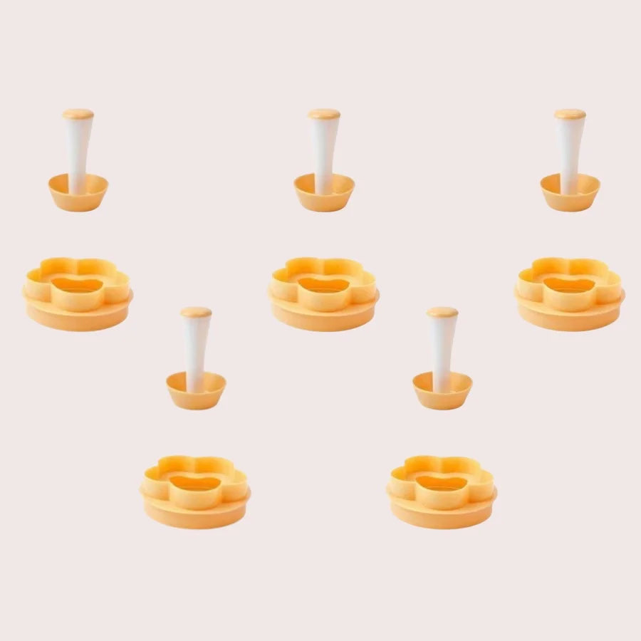 Pastry Dough Tamper Set Flower Shaped Cutter Cake Mold Creative Cake Cup Presser Biscuit Mold Pie Tamper Kitchen DIY Baking T