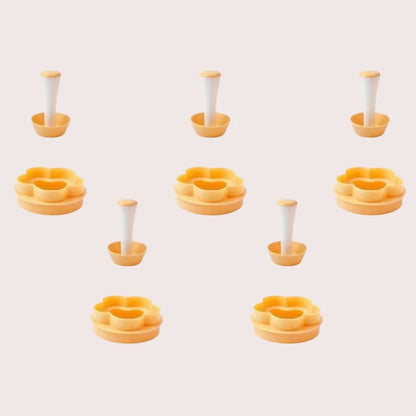 Pastry Dough Tamper Set Flower Shaped Cutter Cake Mold Creative Cake Cup Presser Biscuit Mold Pie Tamper Kitchen DIY Baking T