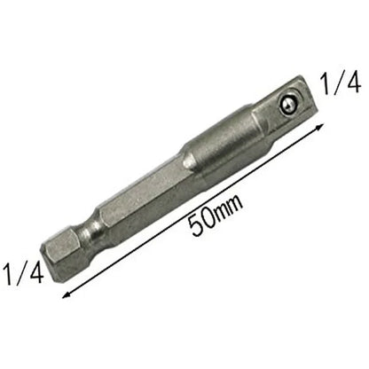 Chrome Vanadium Steel Socket Adapter Set Hex Shank 1/4" 3/8" 1/2" Extension Drill Bits Bar Set Power Tools TF003 - 1pc 1 4