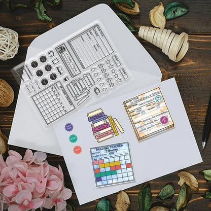 Reading Diary Clear Stamps Book Review Transparent Stamps Silicone Clear Stamp Seals for DIY Scrapbooking Photo Album