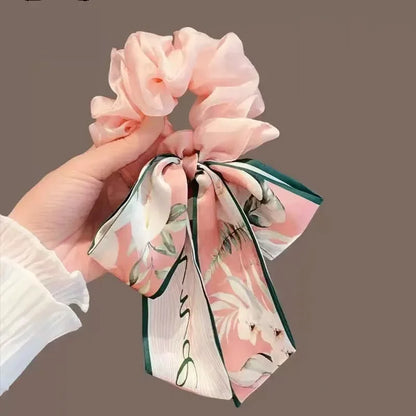 1PC Bow Hair Ribbon Women Fluttering Headband Large Intestine Hair Rings Premium Feeling Hair Tie Hair Leather Band Hair Acce