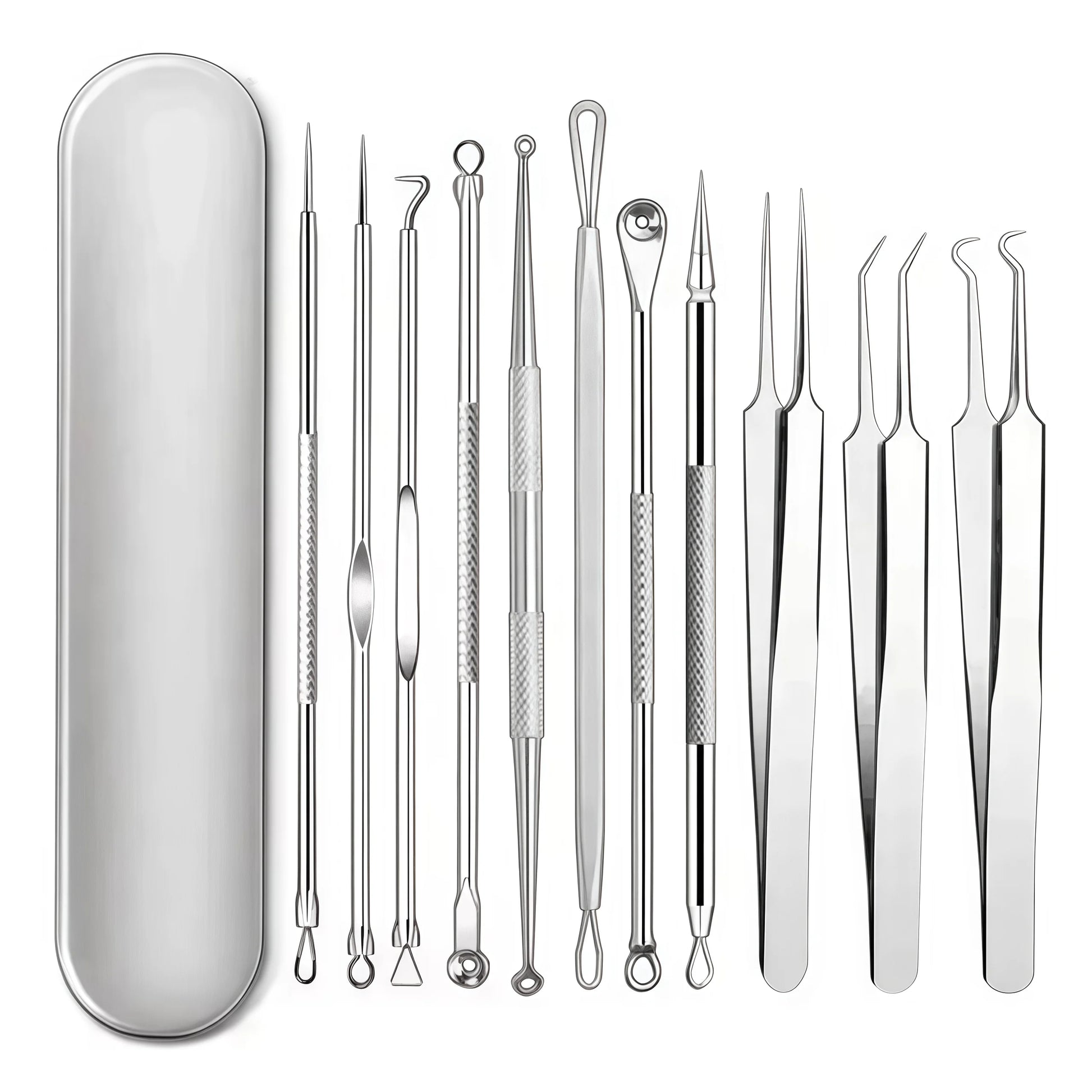 4-11Pcs Ingrown Hair Tweezers Acne Blackhead Removal Needles Black Dots Cleaner Deep Cleansing Pore Cleaner Face Skin Care To