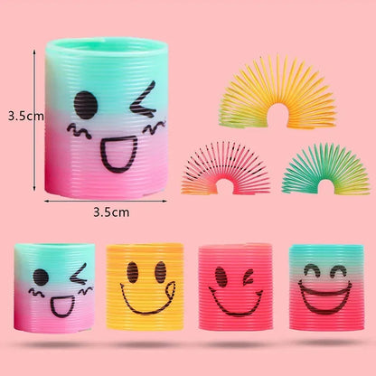 12pcs/Set Rainbow Stacking Music Nostalgic Puzzle Plastic Small Gift Spring CircleMagic Rainbow Circle For Boys Girls Gift