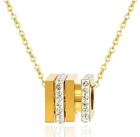 Stainless Steel Vintage Textured Delicate Necklace - C8 Gold