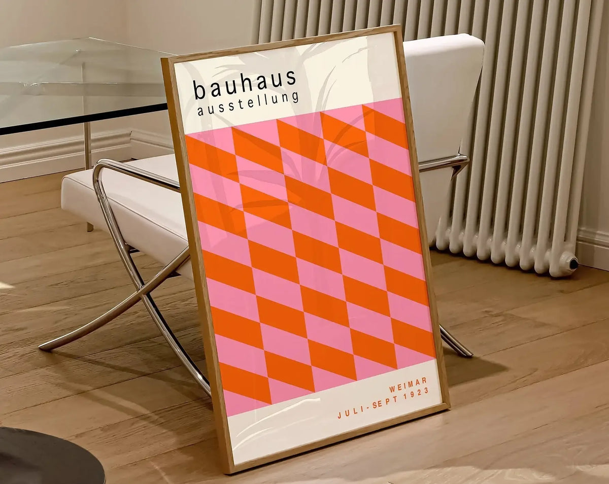 Mid Century Bauhaus Geometric Canvas Prints Poster Retro Abstract Wall Art Painting Pics for Modern Living Room Home Decorati