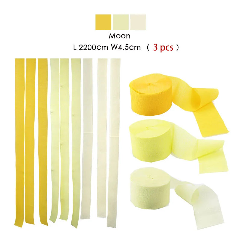 3pcs/set Rainbow Crepe Paper Streamers for Wedding Birthday Party Backdrop Decoration Colorful Paper Crepe Garland Ribbon Dec