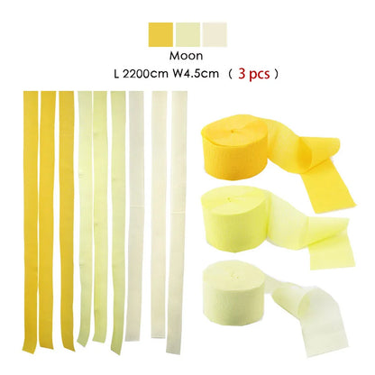 3pcs/set Rainbow Crepe Paper Streamers for Wedding Birthday Party Backdrop Decoration Colorful Paper Crepe Garland Ribbon Dec