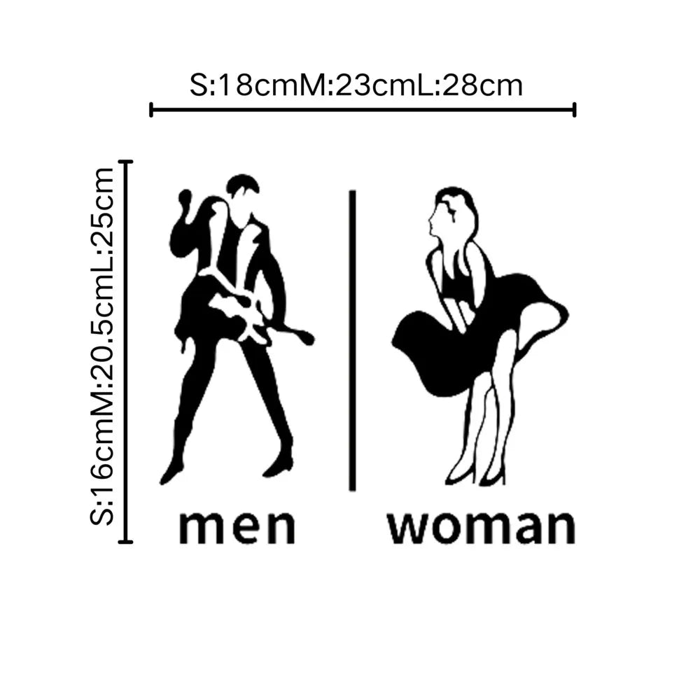 Store Toilet Door Man And Woman Wc Sign Icon Wall Sticker