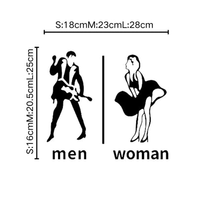 Store Toilet Door Man And Woman Wc Sign Icon Wall Sticker
