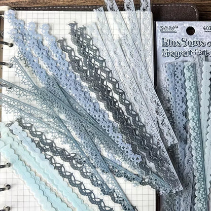 1 Pack (40 pieces) - Soft floral lace-like decorative stickers - Self-adhesive. Suitable for vintage scrapbooks and card maki