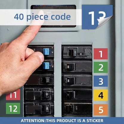 Circuit Breaker Label Kit with Marking Panel (1-10, N, T, R, S) | Handwritten Electrical Panel Stickers for Distribution Boxe