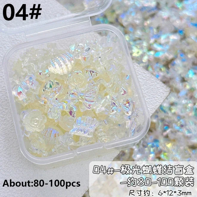 French Ribbons Colorful Resin Cute Bowknot Charm Leopard Print Bow Tie Nail Art Decorations Manicure Tools Accessories Wholes