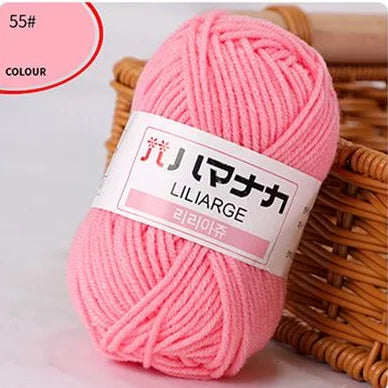 DIY Baby Milk Sweet Soft Cotton Knitting Wool Yarn Thick Fiber Velvet Yarn Hand Knitting Wool Crochet Yarn for DIY Sweater - 