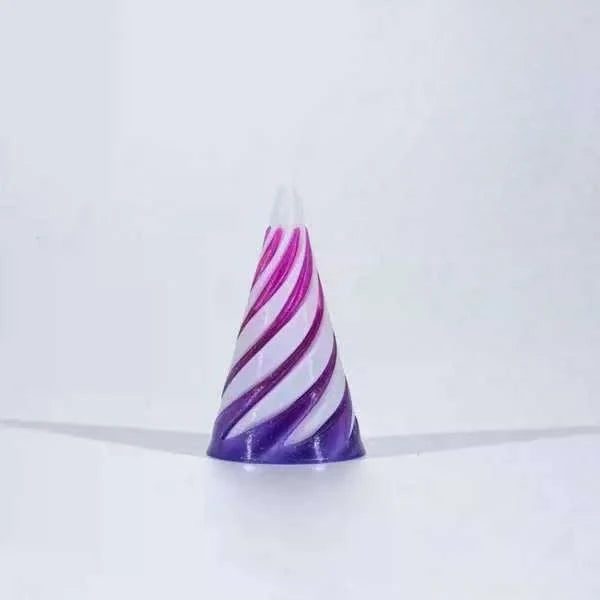 3D Printed Spiral Cone Pyramid Passthrough Sculpture Pass Through Pyramid Toy Mini Vortex Thread Illusion Cone Spiral Ornamen