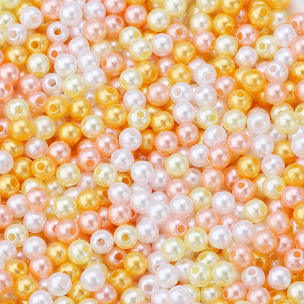 50-1000pcs/Lot Round ABS Imitation Pearl Beads Loose Beads Plastic Acrylic Spacer Bead For Jewelry Making Diy Bracelet Neckla