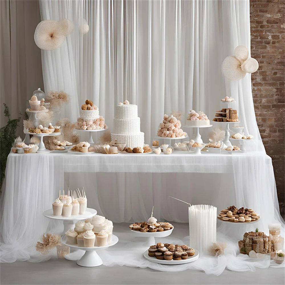 1/2/3/5/10M Wedding Tulle Backdrop Curtains,Sheer Backdrop Curtains for Birthday Party Spring Party,Photography Backdrop Deco