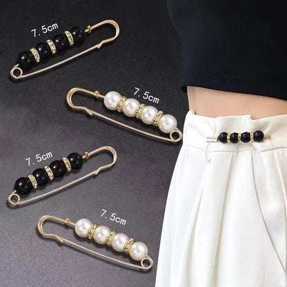 Women New Cute Imitation Pearl Rhinestone Brooch Anti-lighting Skirt Waist Pin Fashion Jewelry Accessories Gifts