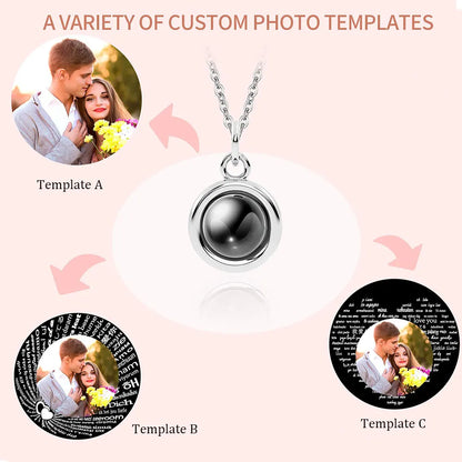 Custom Photo Projection Necklace with Photo Inside Cat Dog Paw Pendant Projection Photo Necklace with Photo Projection