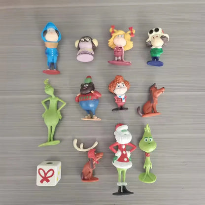 12pcs/set How the Stole Christmas Grinch-ed Figure Collection Model Toys