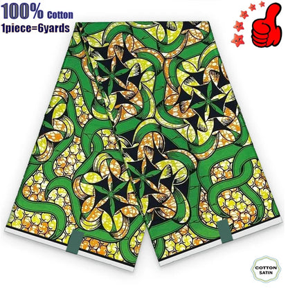 100% Cotton Soft Original Guaranteed Veritable African Real Wax Fabric Ghana Nigeria Style Ankara Wax Batik Fabric - 49