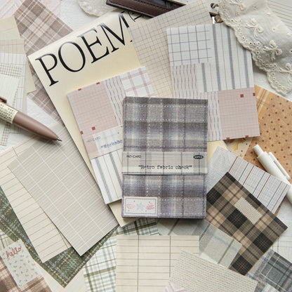 50pcs creative plaid Decor Scrapbook Vintage Material Paper Kit DIY Junk Journal Collage Photo Album Retro Background paper ﻿