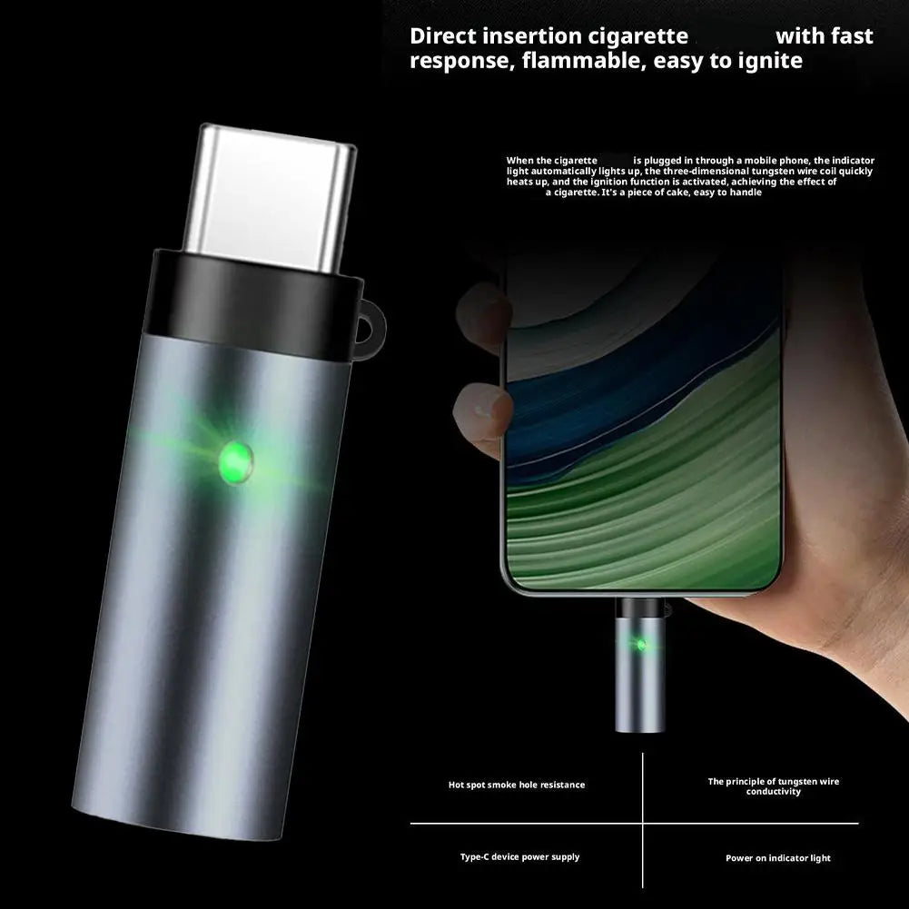 Mini Cigarette Lighter TYPE-C Portable Low Consumption Lighter Windproof Energy-saving Outdoor Cigarette Lighter Car Accessor